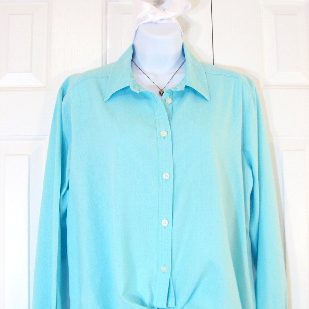 LOFT | Linen Blend Tie Front Shirt - Picture 3 of 10